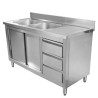 Meubel Kraanikauss 2 Vanni Tagaseinaga - 1400 x 600 mm - Vann Vasakul - Dynasteel