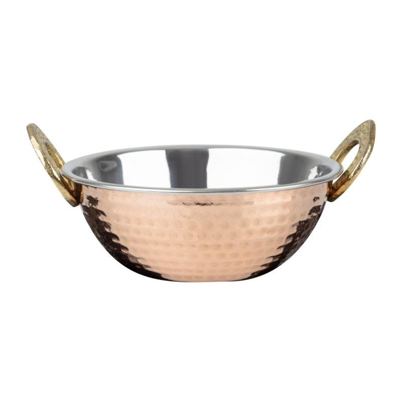 Plat Kadai en Cuivre avec Poignées en Inox - 400 ml - Olympia Plat Kadai en Cuivre avec Poignées en Inox - 400 ml - Olympia