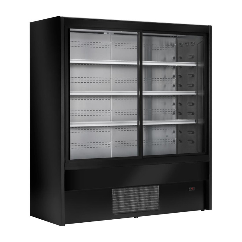Vitrine Réfrigérée Libre-Service Noire Cervinho à Portes Coulissantes - 1000 mm - Zoin Vitrine Réfrigérée Libre-Service Noire Cervinho à Portes Coulissantes - 1000 mm - Zoin