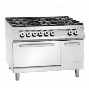6-burner stove series 900 - Gas Oven GN 2/1 and cabinet from the brand Bartscher
