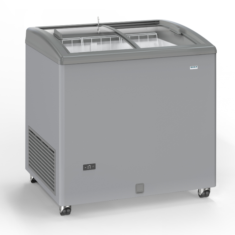 Roostevabast terasest välimusega klaasist lükandustega sügavkülmik - 170 L - TENSAI