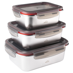 Roostevabast terasest karp PP kaanega Ecoinox 800 ml - Komplekt 3