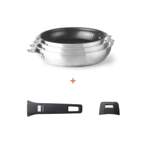 5-osaline komplekt - mittenakkuvad pannid eemaldatava käepideme ja varrega - Lacor