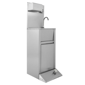 Jalglülitiga kätepesujaam prügikastiga, seebi- ja paberihoidik - Dynasteel