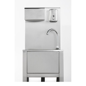 Jalglülitiga kätepesujaam prügikastiga, seebi- ja paberihoidik - Dynasteel