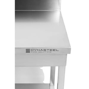 Stainless Steel Table 800x700 mm with Backsplash and Lower Shelf