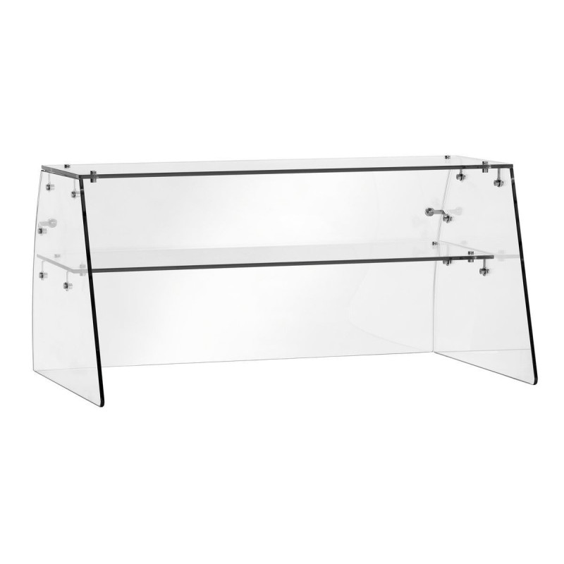 Glass Display for Refrigerated Saladette with 2 Doors