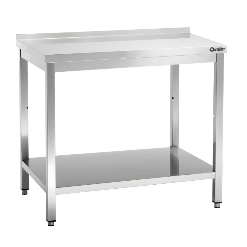 Stainless Steel Work Table with Lower Shelf and Backsplash - D 700 mm - L 1200 mm - Bartscher Stainless Steel Work Table with Lower Shelf and Backsplash - D 700 mm - L 1200 mm - Bartscher
