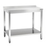 Table de Travail Inox avec Etagère Basse et Dosseret - P 700 mm - L 1200 mm - Bartscher