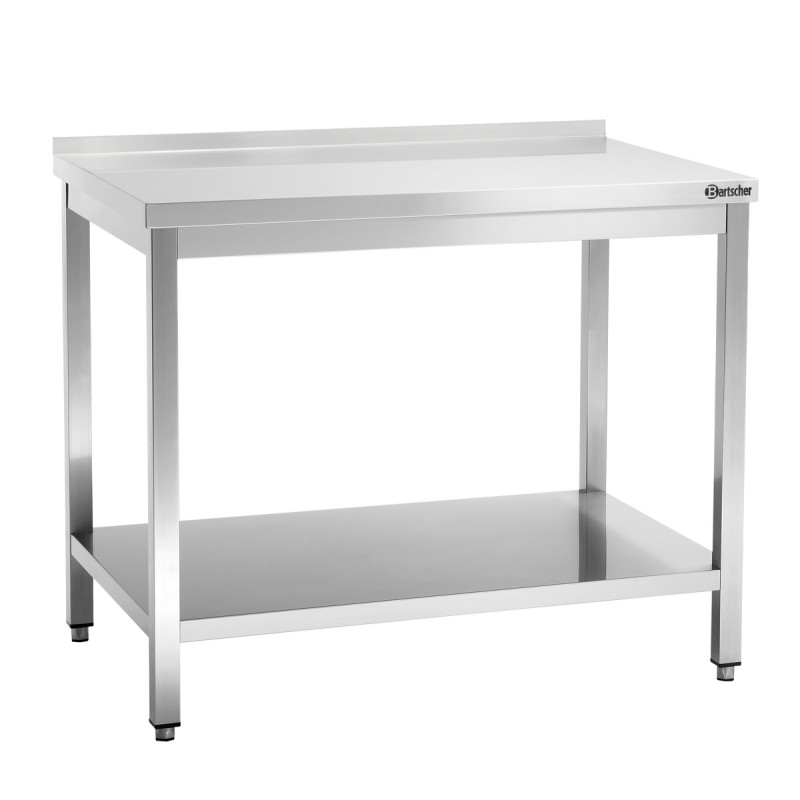 Table de Travail Inox avec Etagère Basse et Dosseret - P 700 mm - L 1000 mm - Bartscher Table de Travail Inox avec Etagère Basse et Dosseret - P 700 mm - L 1000 mm - Bartscher