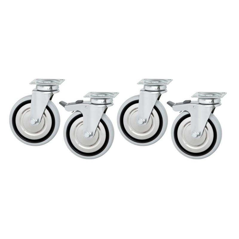 Roulettes pour Meuble Inox Bas et Armoire Chauffante - Lot de 4 - Bartscher Roulettes pour Meuble Inox Bas et Armoire Chauffante - Lot de 4 - Bartscher