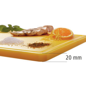 Lõikelaud 530 x 325 mm - Kollane - 20 mm paksune - Bartscher