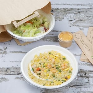 Compostable Bagasse Poke Bowls 909ml - Pack of 50 - Fiesta Green
