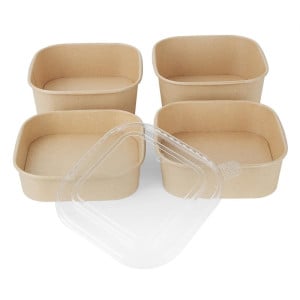 Barquettes Carrées Recyclable 1000 ml - Lot de 300 - Fiesta Green