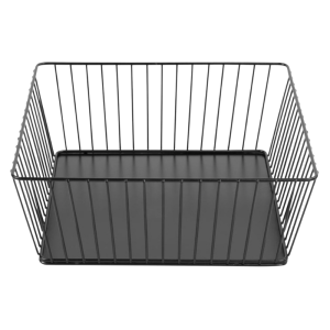 Must metallist ruudukujuline esitluskorv - 280x280x100 mm