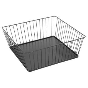 Must metallist ruudukujuline esitluskorv - 280x280x100 mm