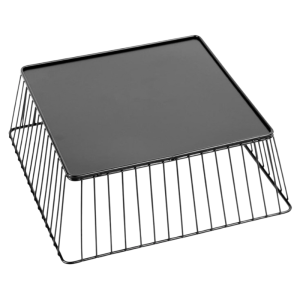 Must metallist ruudukujuline esitluskorv - 280x280x100 mm