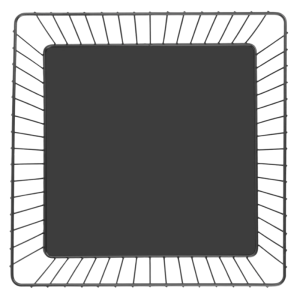 Must metallist ruudukujuline esitluskorv - 280x280x100 mm