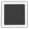 Must metallist ruudukujuline esitluskorv - 280x280x100 mm