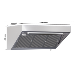 Hotte Snack 700 LED Ilma Mootorita pikkus 1800 Dynasteel