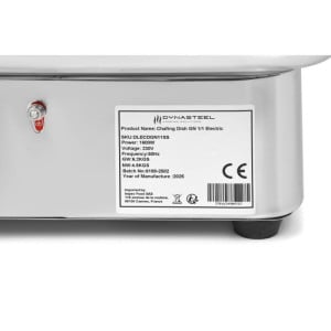 Chafing Dish GN 1/1 Elektriline Roostevaba Teras - Dynasteel