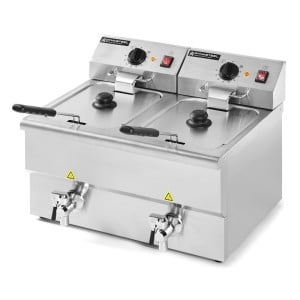 Professionaalne fritüür Premium 2 x 8 L äravooluga - Dynasteel