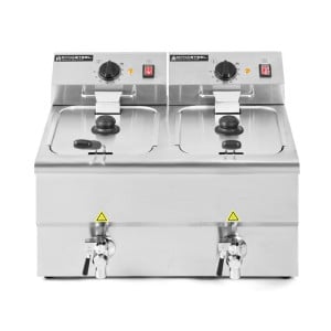 Professionaalne fritüür Premium 2 x 8 L äravooluga - Dynasteel