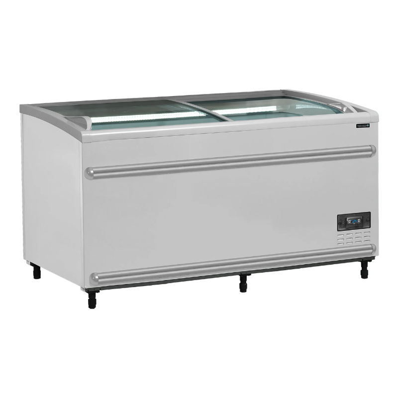 Refrigerator Freezer Curved Glass Lid - White - 422 L - TEFCOLD Refrigerator Freezer Curved Glass Lid - White - 422 L - TEFCOLD