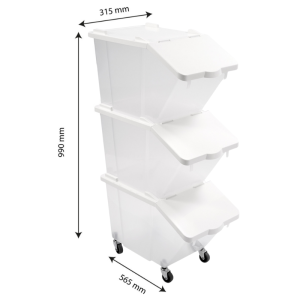Komplekt 3 koostisosade mahutit 30L + kaaned + 4 ratast