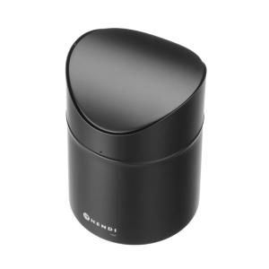 Lauaprügikast kiikuv kaanega - Must - HENDI