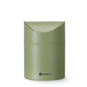 Lauaprügikast kiikuv kaanega - Roheline - HENDI