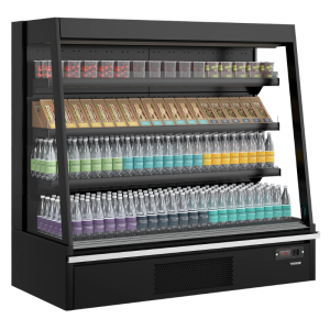 Avatud madal jahutuskapp supermarketile - Must - 360 L