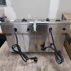 Professional Deep Fryer 2 x 13 L with Drain - Dynasteel: Performance and durability for your kitchen