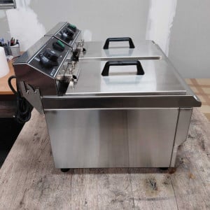 Professional Deep Fryer 2 x 13 L with Drain - Dynasteel: Performance and durability for your kitchen