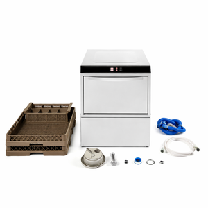 Professionaalne Nõudepesumasin Loputusvedeliku ja Pesuvahendi Doseerija ning Tühjenduspumbaga - 50 x 50 cm - Dynasteel