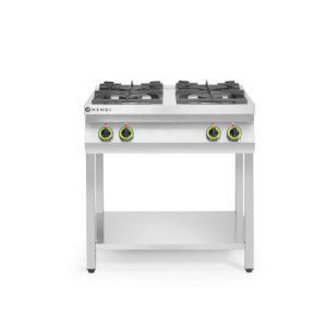 Cuisinière à Gaz - Ouverte avec Étagère - 4 Brûleurs - HENDI