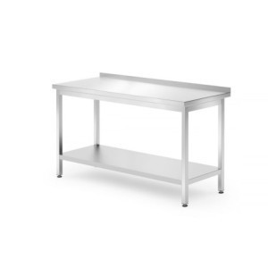 Table de Travail Murale Profi Line avec Étagère - P 700 x L 1400 mm - HENDI
