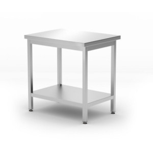 Keskne köögitöölaud riiuliga - S 600 x L 800 mm - HENDI