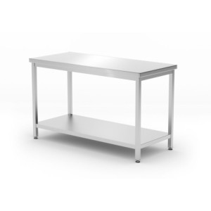 Keskne köögitöölaud riiuliga - S 600 x L 1200 mm - HENDI