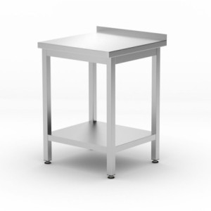 Seinapealne töölaud Kitchen Line riiuliga - S 600 x L 600 mm - HENDI