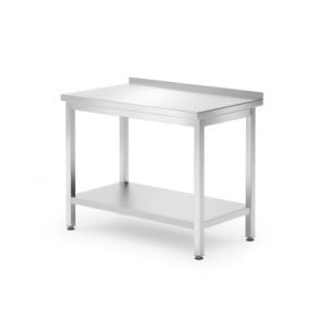 Seinapealne töölaud Kitchen Line riiuliga - S 600 x L 1000 mm - HENDI