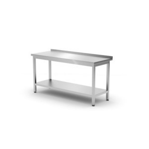Seinapealne töölaud Kitchen Line riiuliga - S 600 x L 1200 mm - HENDI