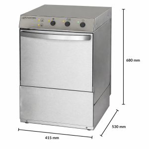 Lave-Verre Professionnel avec Doseur de Liquide de Rinçage et Détergent - 35 x 35 cm