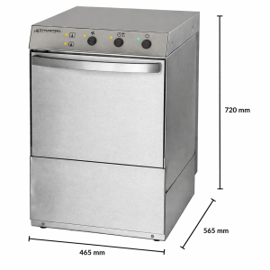 Lave-Vaisselle Professionnel avec Doseur de Liquide de Rinçage et Détergent - 40 x 40 cm - Dynasteel