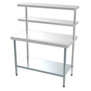 Roostevabast terasest laud alumise riiuliga ja 2 ülemise riiuliga – 1800 x 600 mm - CombiSteel