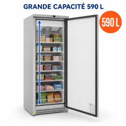 590 L Roostevaba Terasega Sügavkülmik Ventileeritud Külm -22 °C