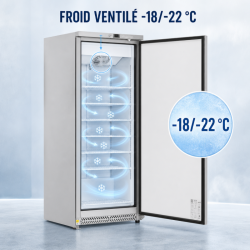 590 L Roostevaba Terasega Sügavkülmik Ventileeritud Külm -22 °C