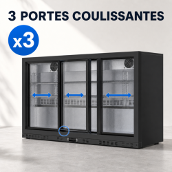Refrigerated Back Bar 320 L 3 Sliding Glass Doors