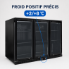 Arrière-Bar Réfrigéré 328 L 3 Portes Vitrées Noir