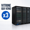Refrigerated Back Bar 328 L 3 Glass Doors Black